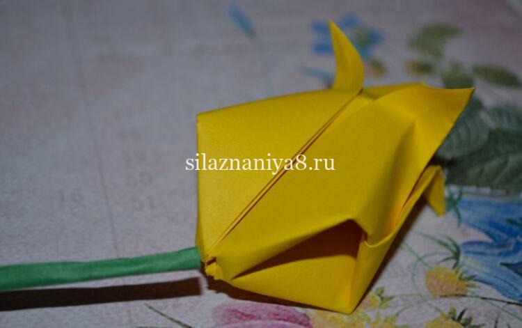 тюльпан оригами из бумаги своими руками