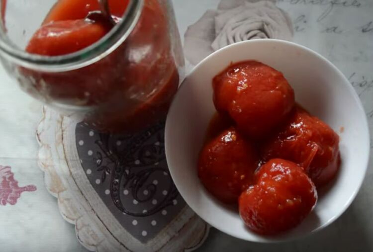 помидоры в томатном соку на зиму без стерилизации
