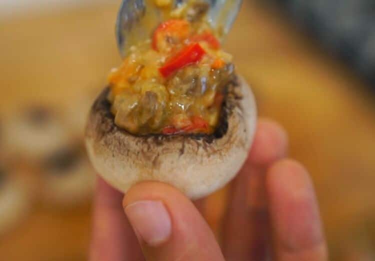 Recept plněné žampiony pečené se zeleninou