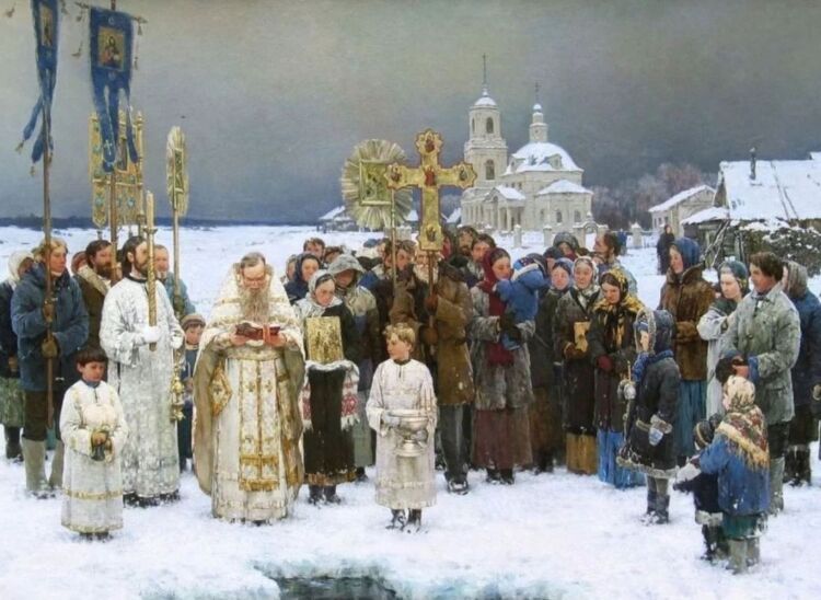 старинные открытки с крещением господним 19 января