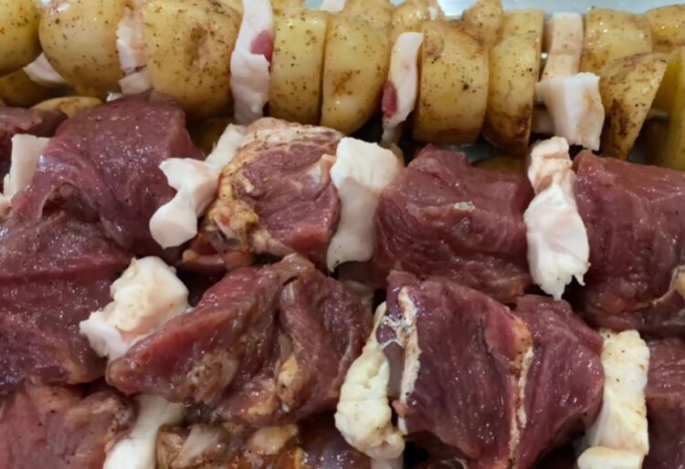 вкусного шашлыка из говядины с салом